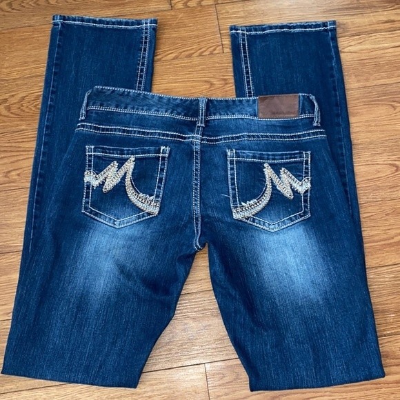 Maurice's jeans Straight Leg factory fading light distressing size 3/4 Long - Picture 12 of 16